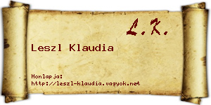 Leszl Klaudia névjegykártya